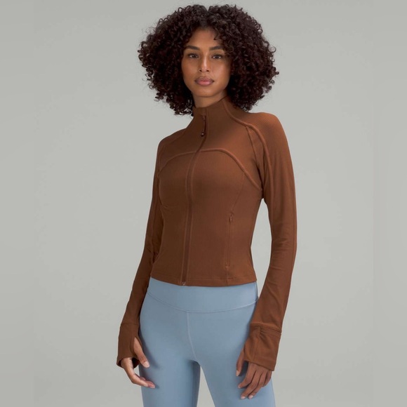 lululemon athletica Tops - Lululemon Ribbed Nulu Cropped Define Jacket roasted brown 8